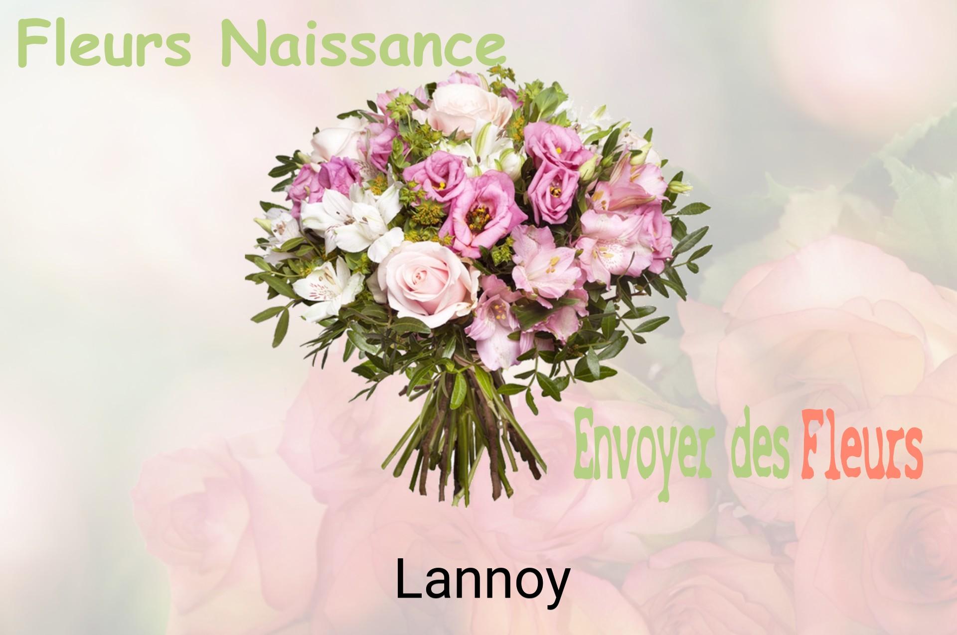 Bouquet de fleurs de naissance livré à Lannoy