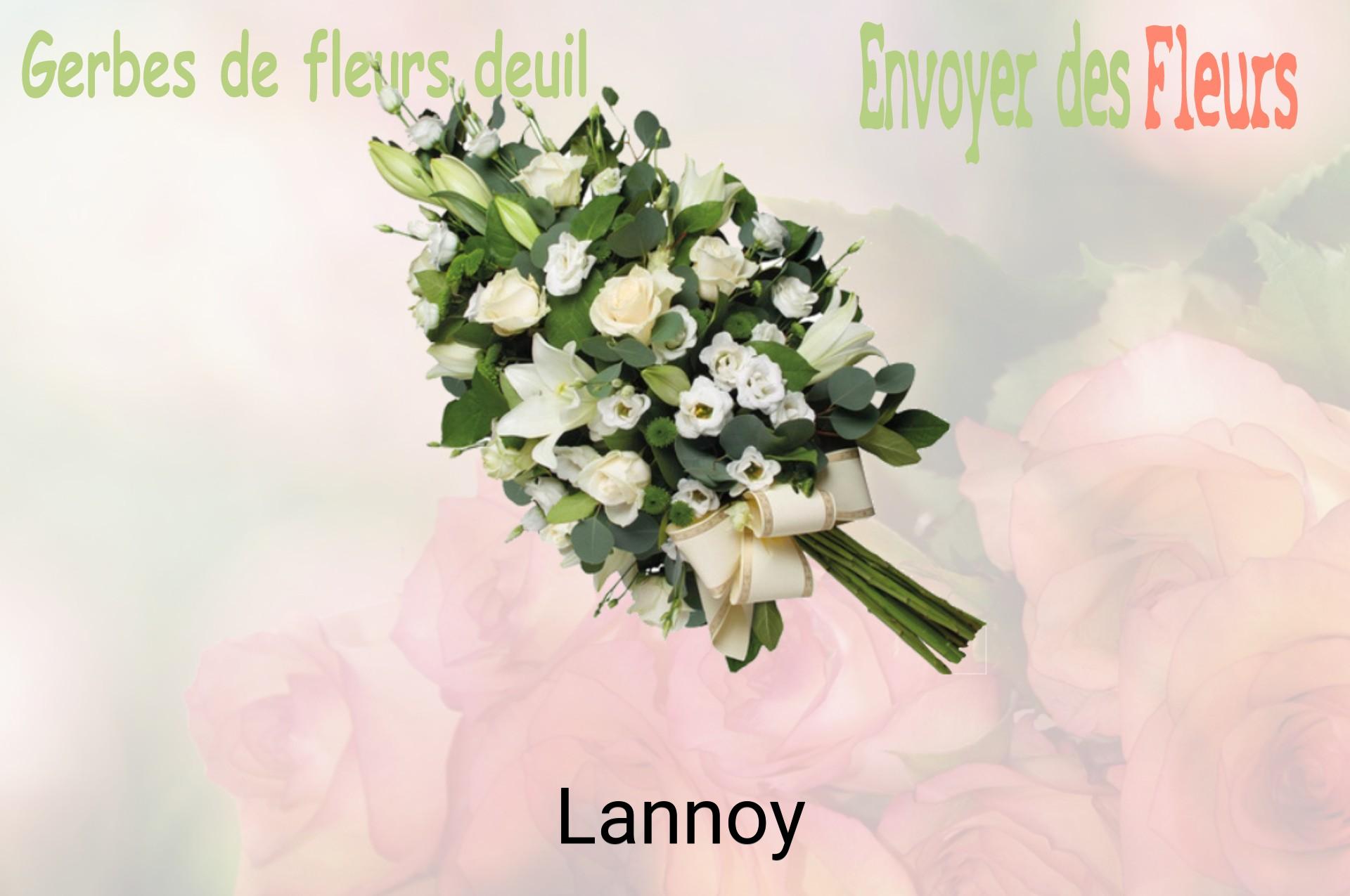 Gerbe de fleurs de deuil livrée à Lannoy